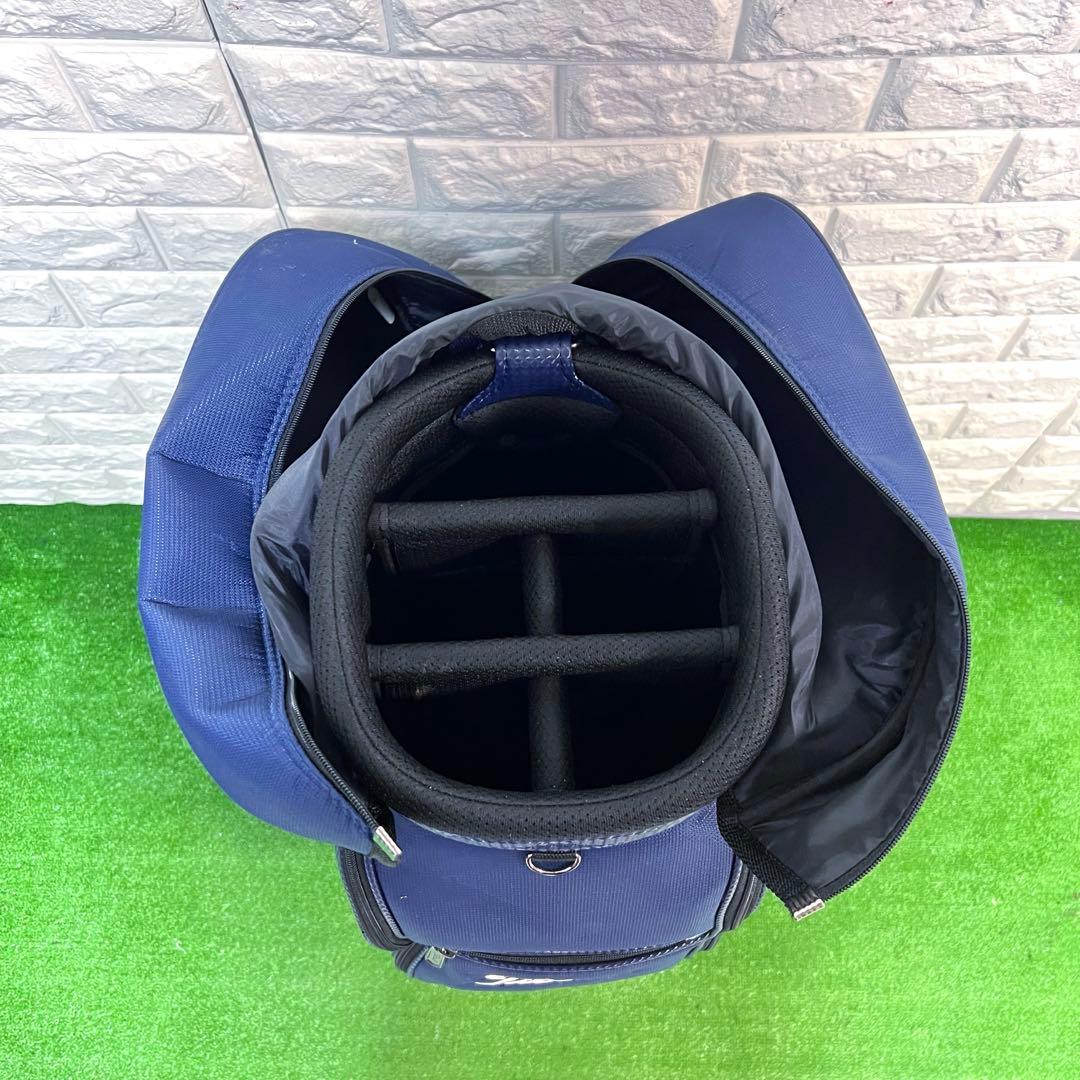 美品　タイトリスト　キャディーバッグ　ブルー　収納多数　軽量　すぐ使える