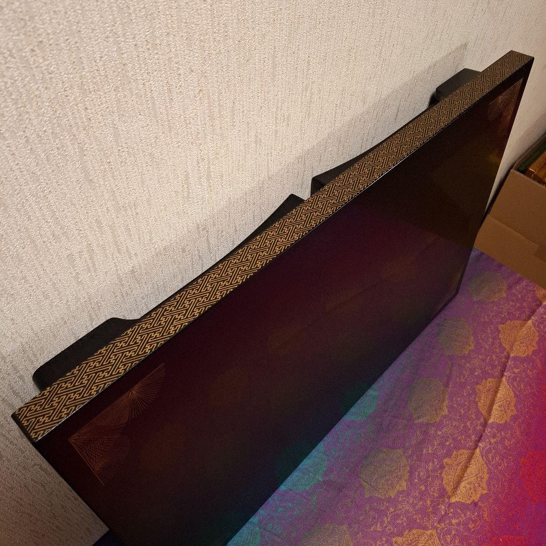 和風 木製座卓 金色装飾付き 折り畳みテーブル　 長手二月堂 宴会 旅館 法事