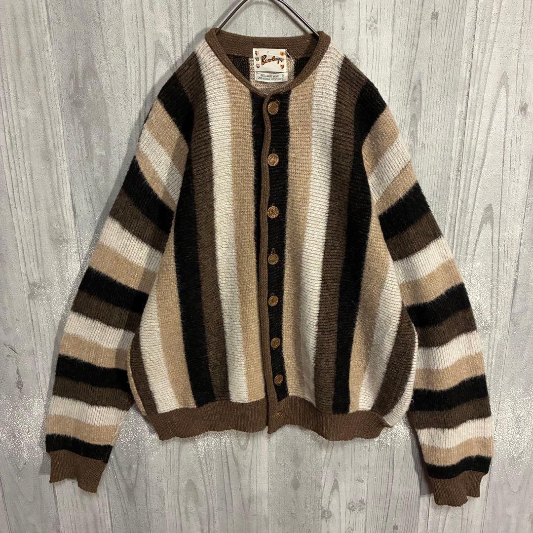 【ヴィンテージ】バークレイ　60s 鷲ボタン　モヘアカーディガン　XL