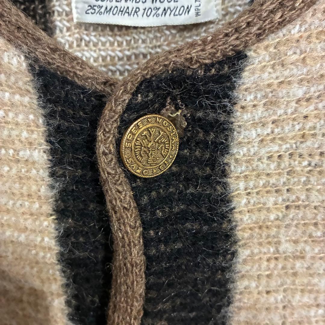 【ヴィンテージ】バークレイ　60s 鷲ボタン　モヘアカーディガン　XL