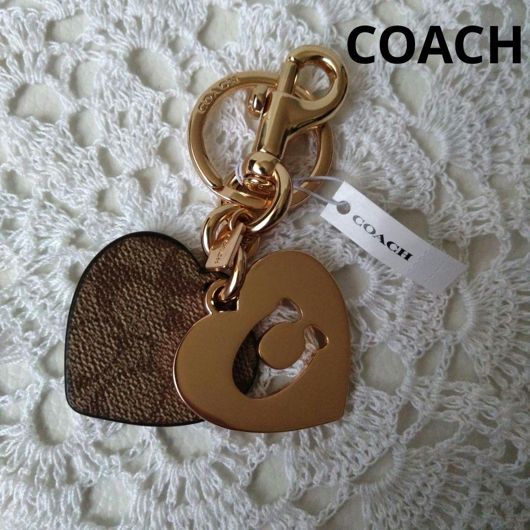 【未使用タグ付き】コーチ ハート キーリング シグネチャー