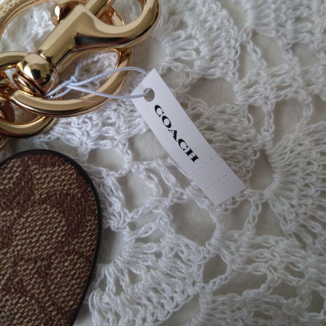 【未使用タグ付き】コーチ ハート キーリング シグネチャー