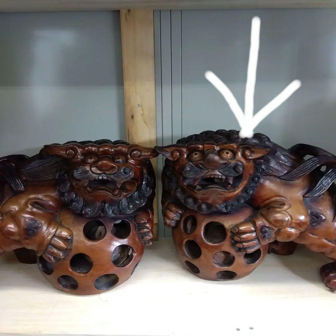 木製玉乗り獅子彫刻 　左玉乗り　②　厄除け