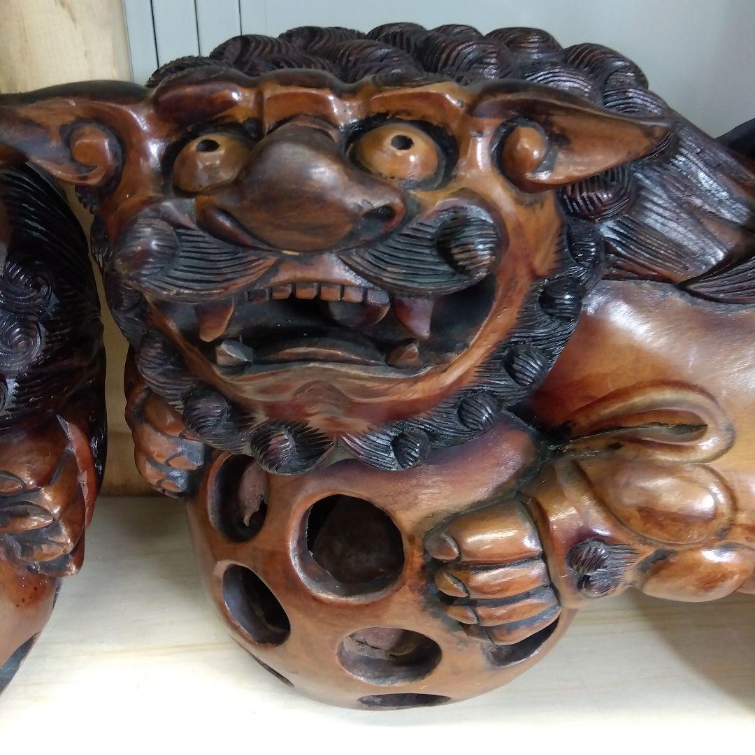 木製玉乗り獅子彫刻 　左玉乗り　②　厄除け