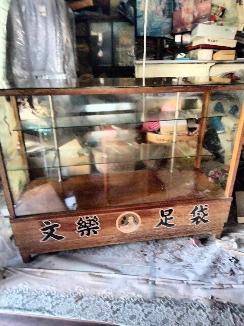 昭和レトロ文楽足袋木製ショーケース