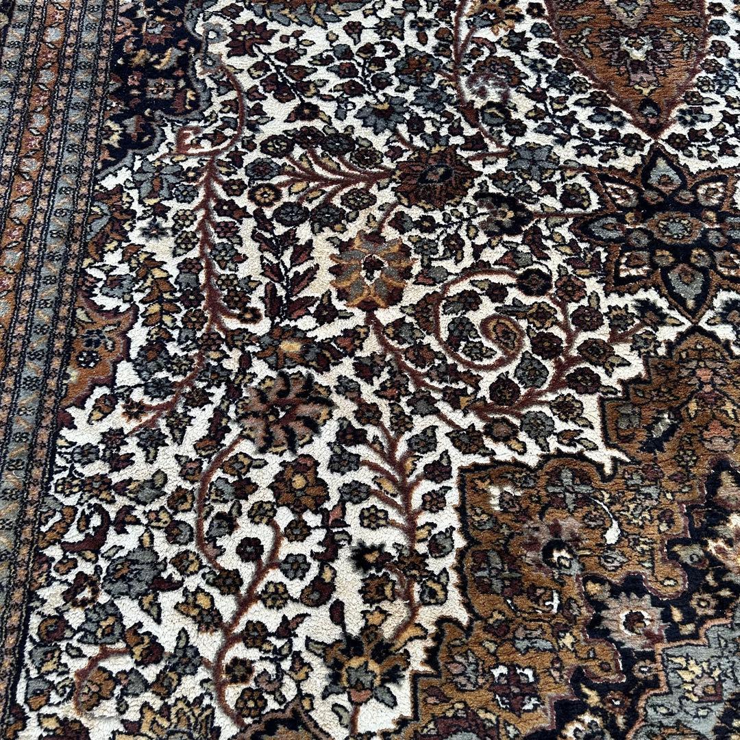 トルコ絨毯　手織り　ウール&シルク　ヴィンテージラグ　307x217㎝