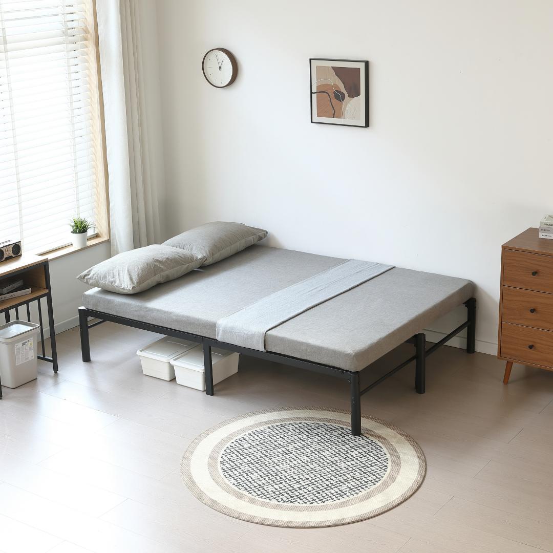 【ブラック】ディベッド 伸長式ベッド シングル セミダブル 2way 伸縮 収納