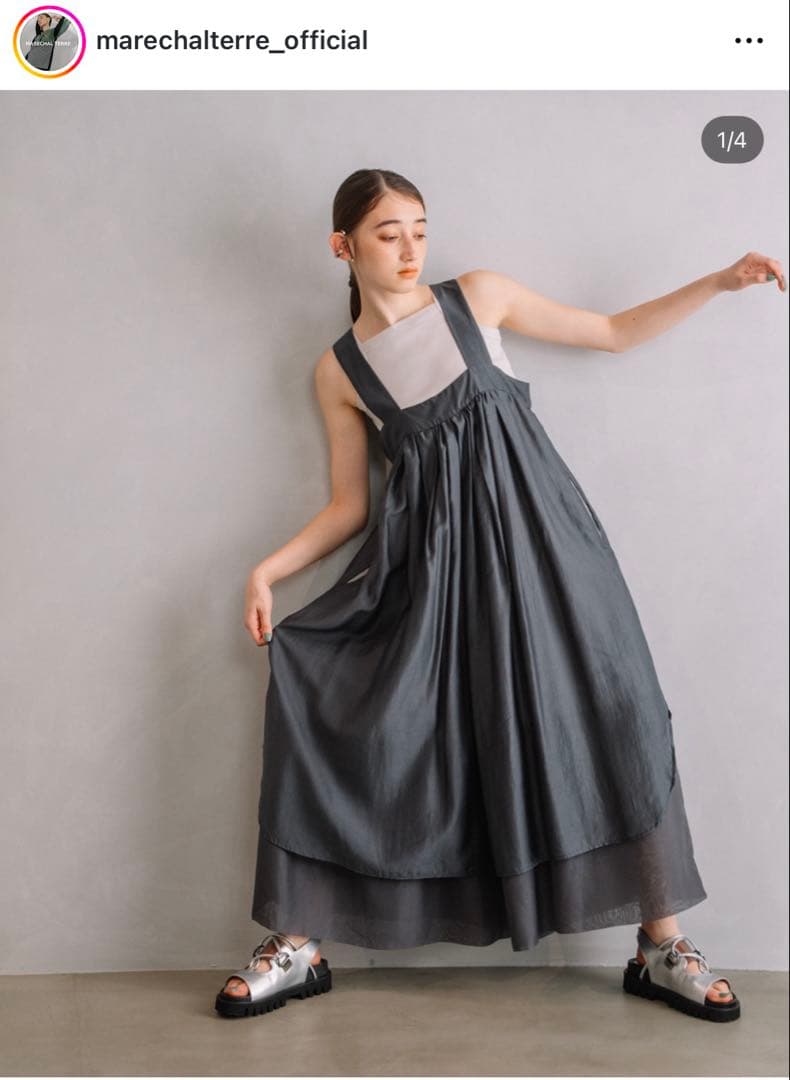 MARECHAL TERRE マルシャル テル　サロペット　黒　ブラック