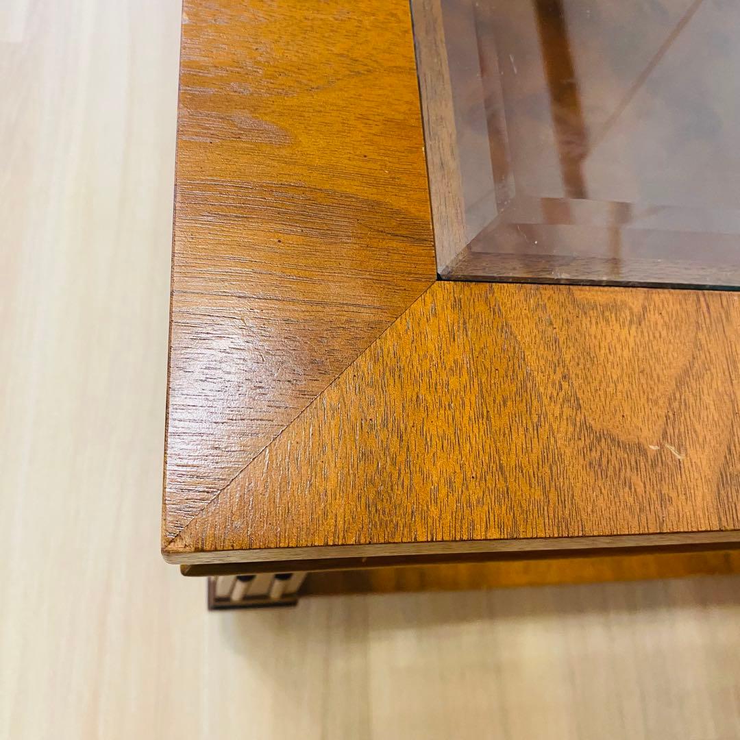 ドレクセルヘリテイジ　トライユン ガラストップ センターテーブル ローテーブル