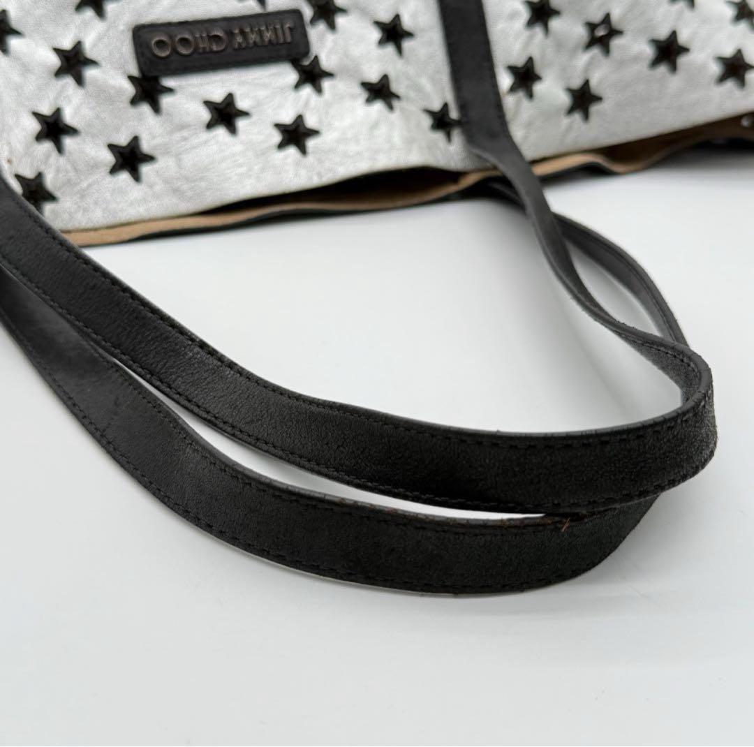【引っ越しセール】Jimmy Choo 星柄トートバッグ シルバー/ブラック