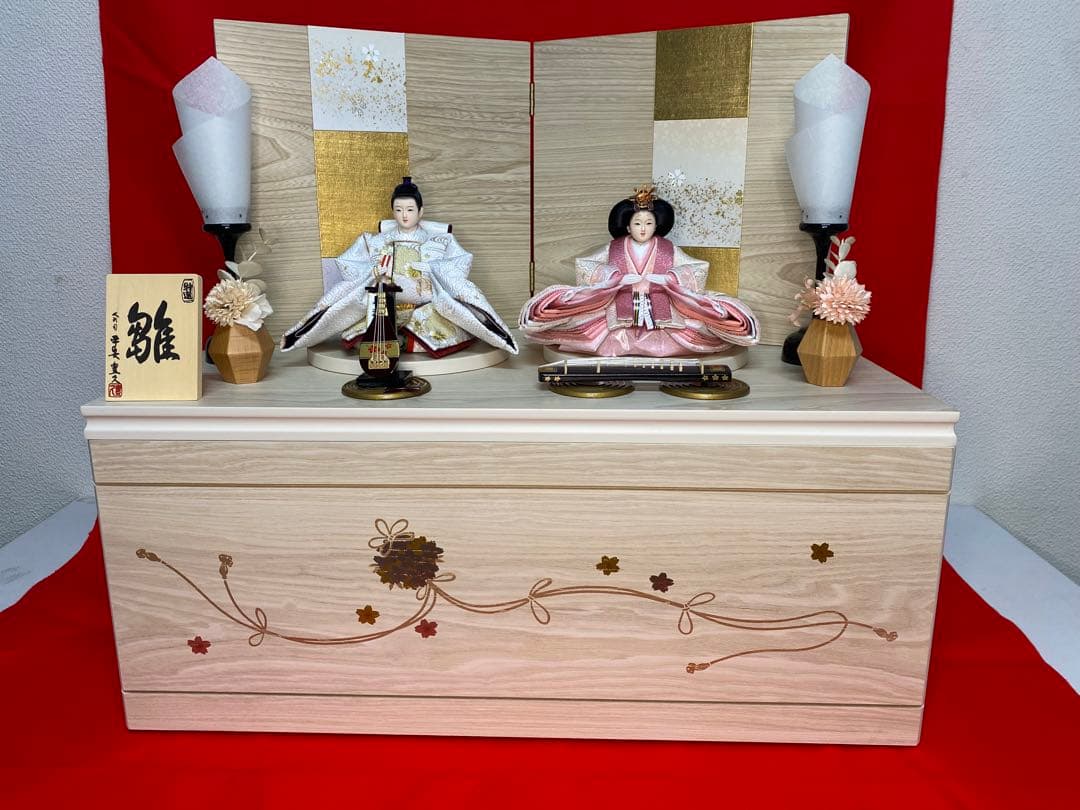 平安豊久　雛人形　親王飾り収納セット・サイズ間口約６０×奥行約３６×高さ約５５㎝