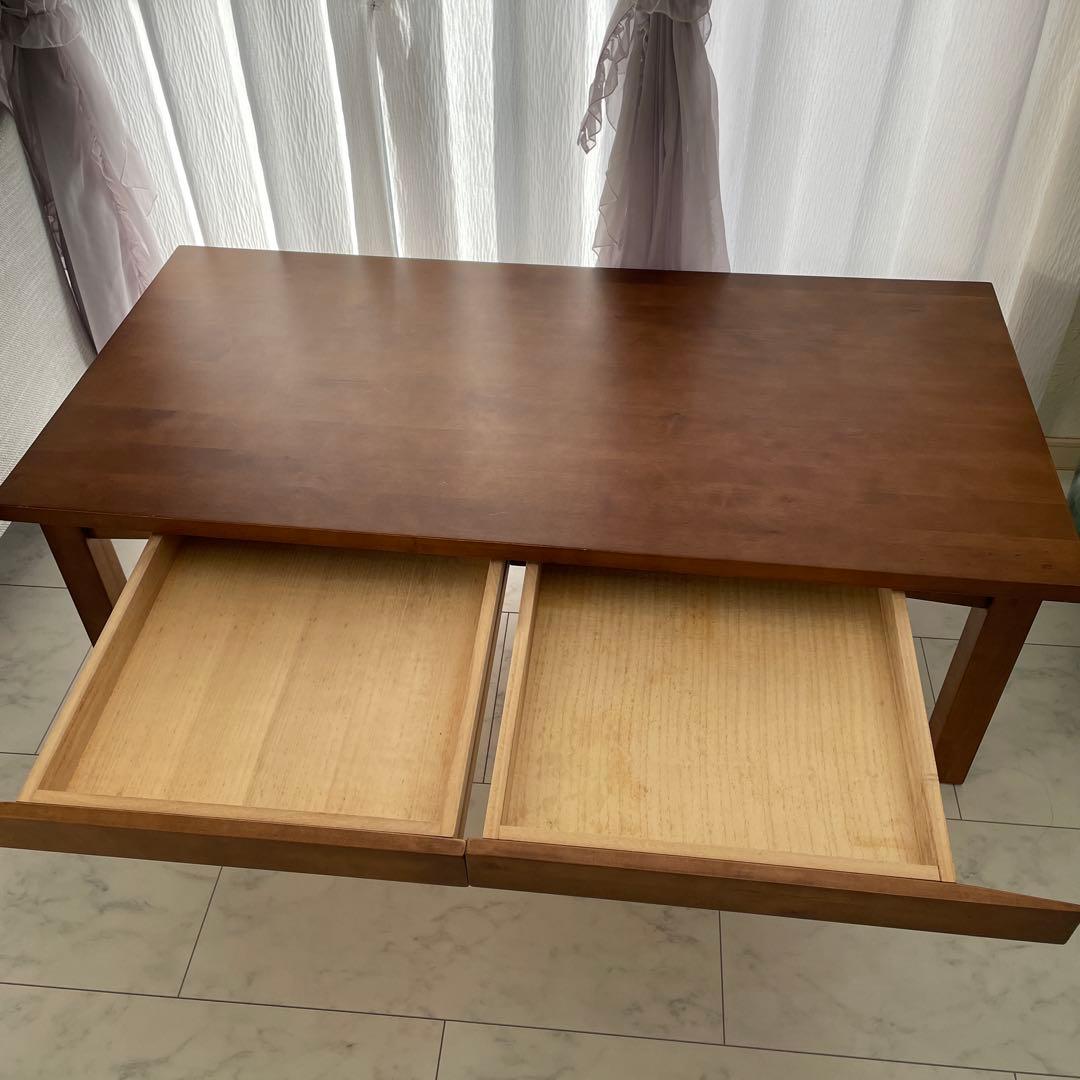 ☆送料込・たのメル便☆無印　ブラウン木製　ローテーブル　シンプル