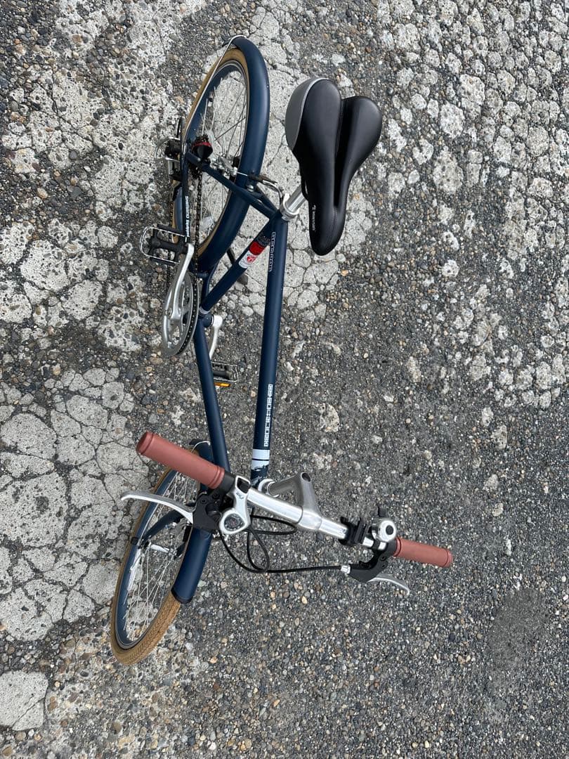 ミニベロ ネイビー シルバーサドル