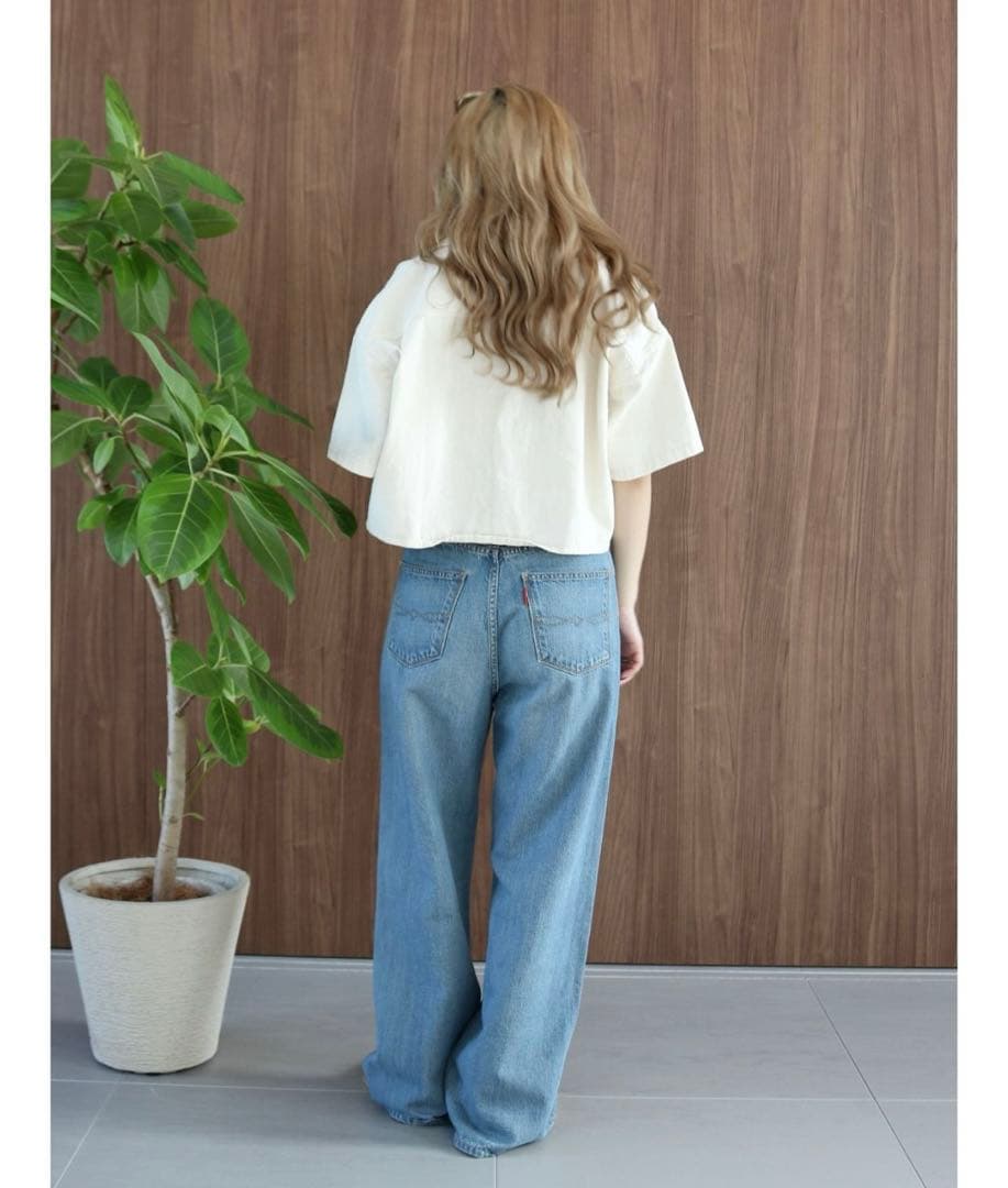 Ungrid ハイウエストオーガニックコットンルーズデニム 25inch