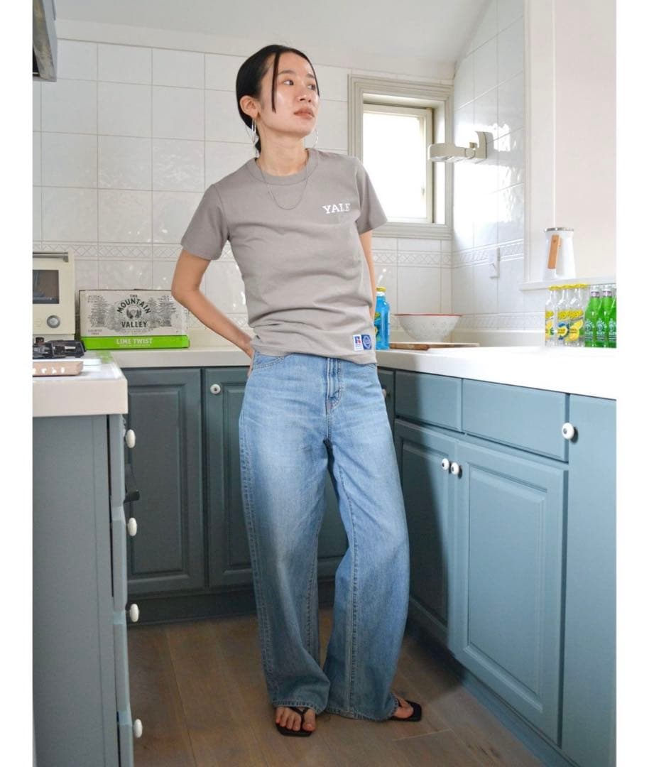 Ungrid ハイウエストオーガニックコットンルーズデニム 25inch