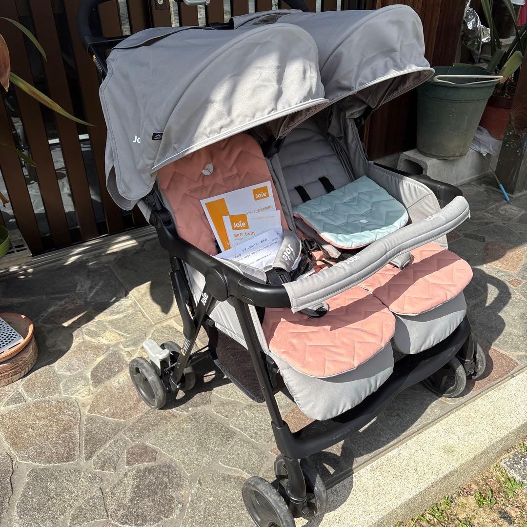 Joie aire Twin ベビーカー グレー/ピンク