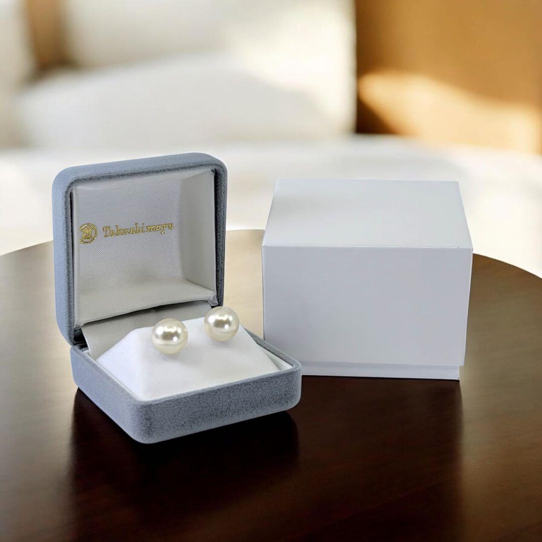 【未使用・花珠品位】高島屋　K14 アコヤ　パール　本真珠　ピアス　大珠