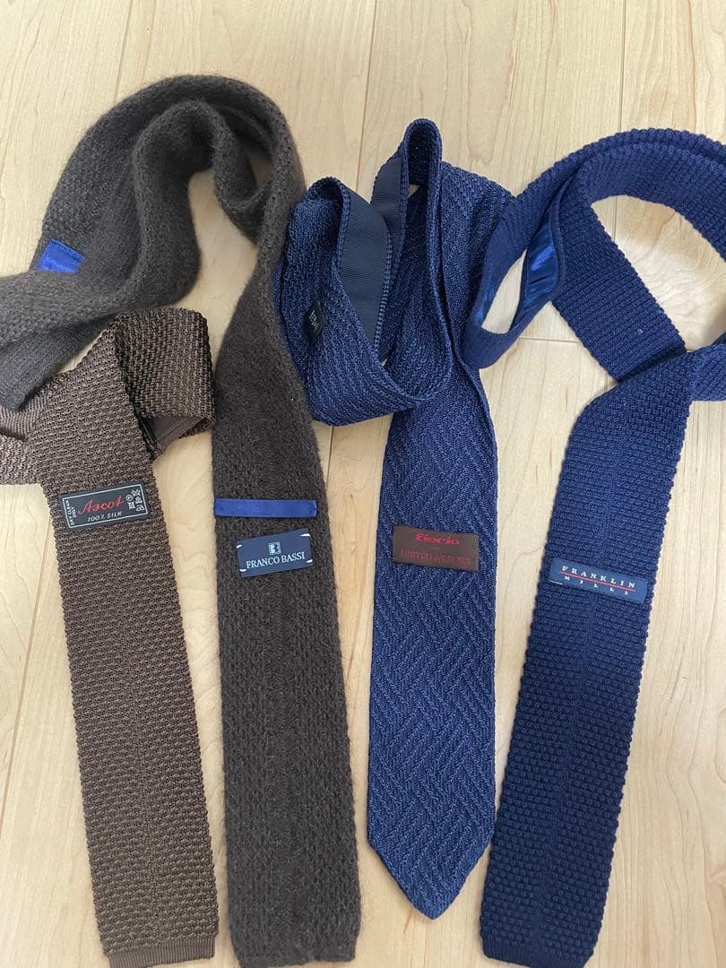 【名作揃い】ニットタイ 4本セット アスコット フランコバッシ フィオリオ 他