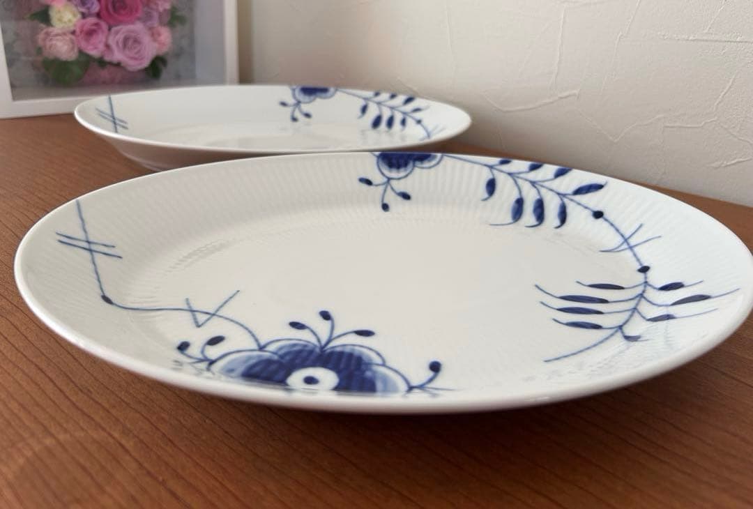 ブルーフルーテッド　メガ　オーバル　ディープ　2枚