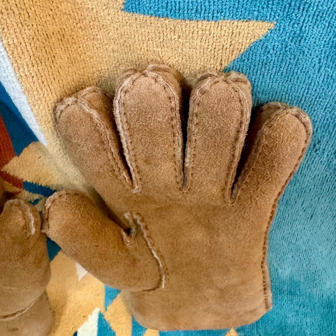 【極暖】UGG アグ ムートン手袋 メンズ レザーグローブ Mサイズ