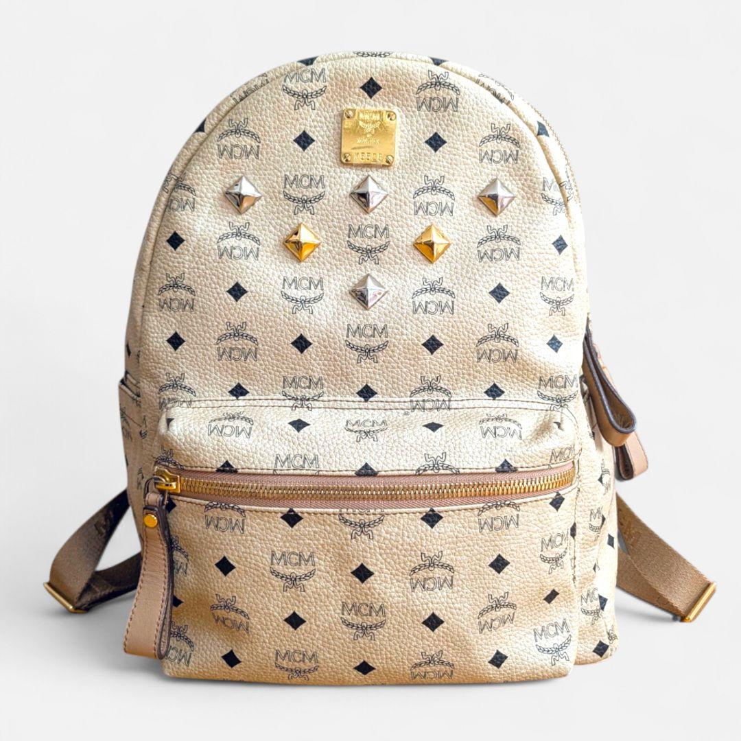 MCM ヴィセトス バックパック リュックサック スタッズ ベージュ