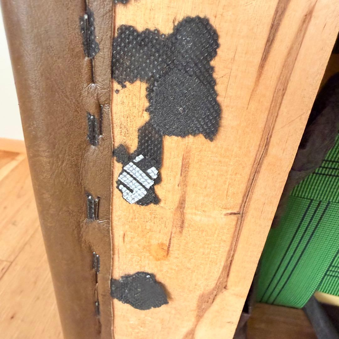 オットマン レザー 本革 茶色 ソファ ヴィンテージ調 四角形 ブラウン 猫脚