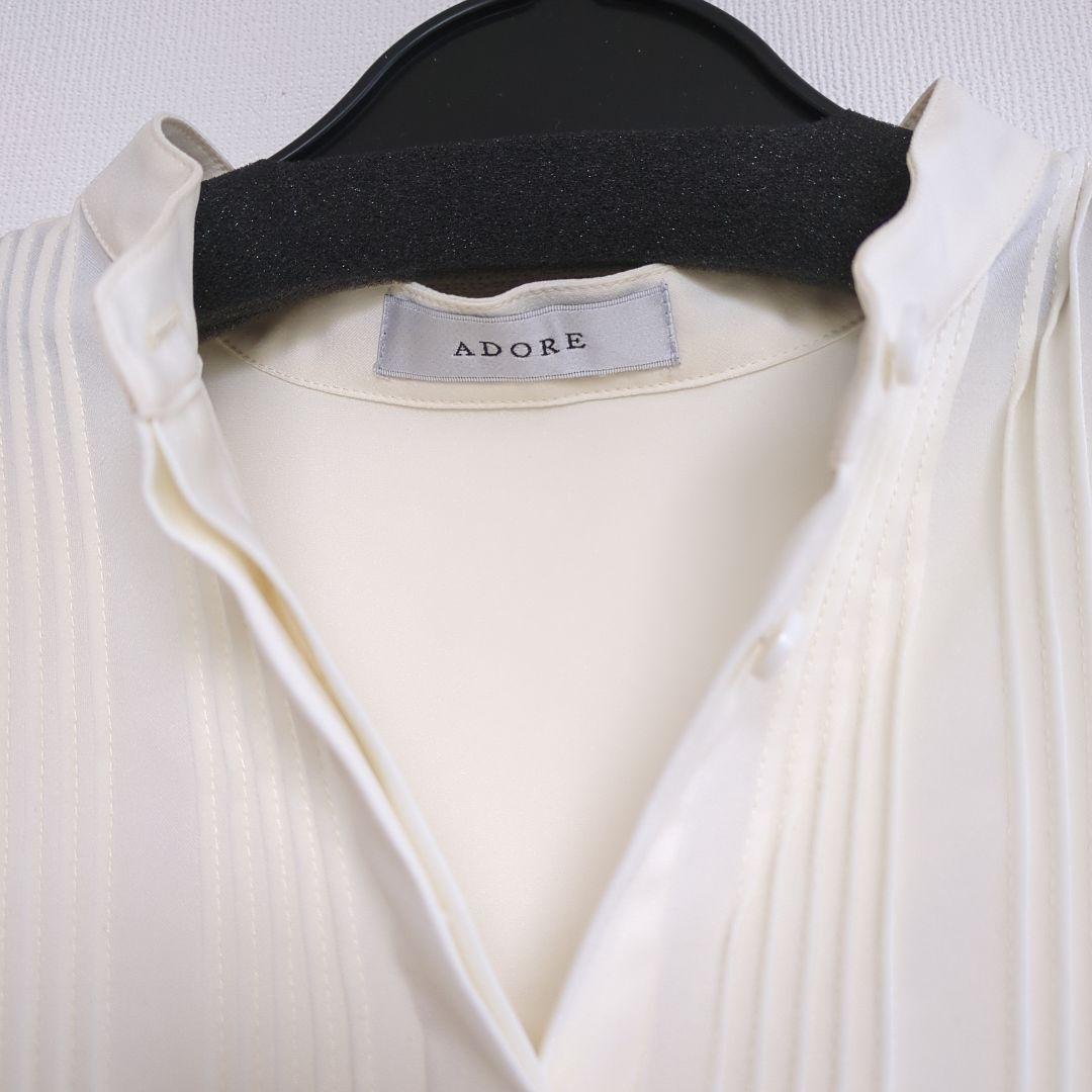 【ADORE】ピンタックバンドカラーワンピースМサイズ