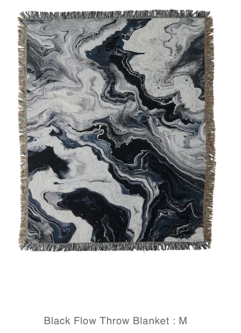 【IMPeRF】Black Flow Throw Blanket : M