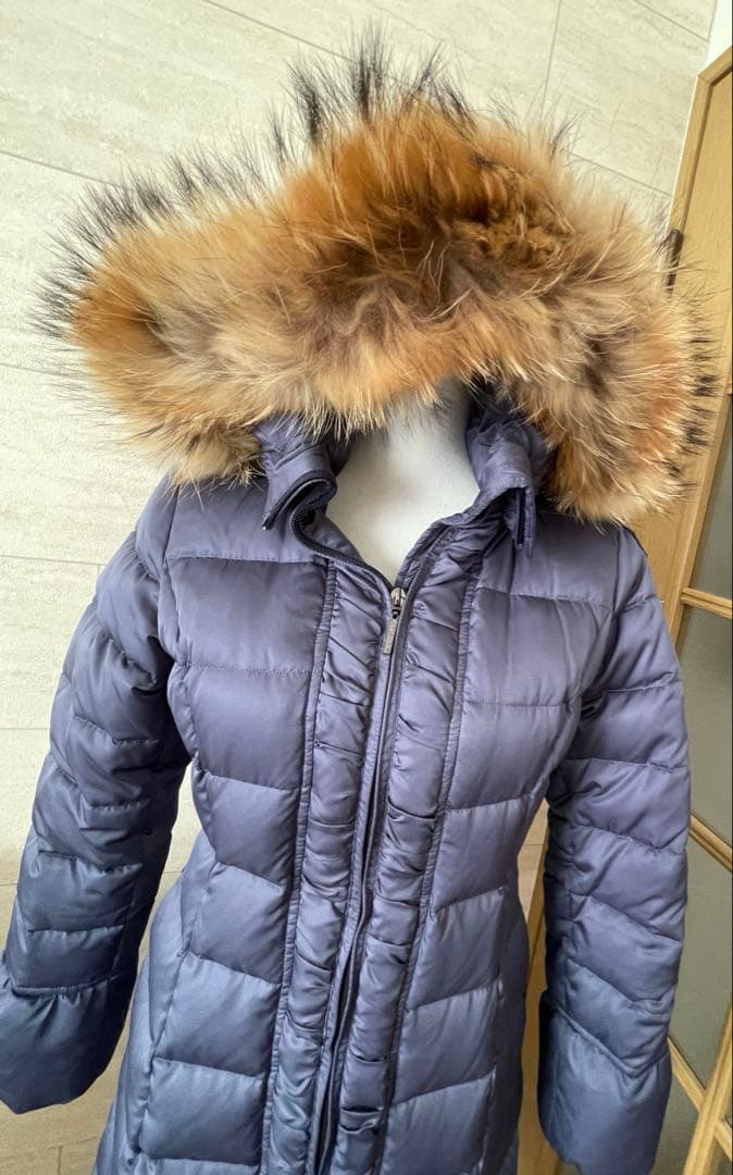 アミアンハウス ロングダウンコート ファー付きフード