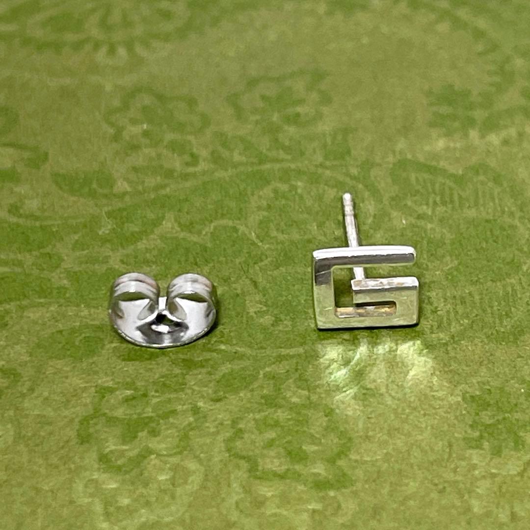 GUCCIグッチ　スクエアGピアス片耳　K18WG Gロゴ　メンズ/レディース