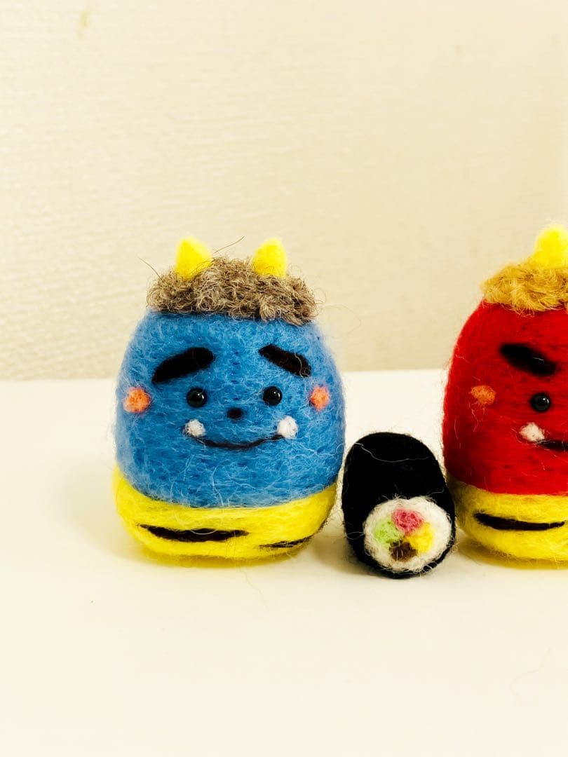 羊毛フェルト　節分　赤鬼青鬼