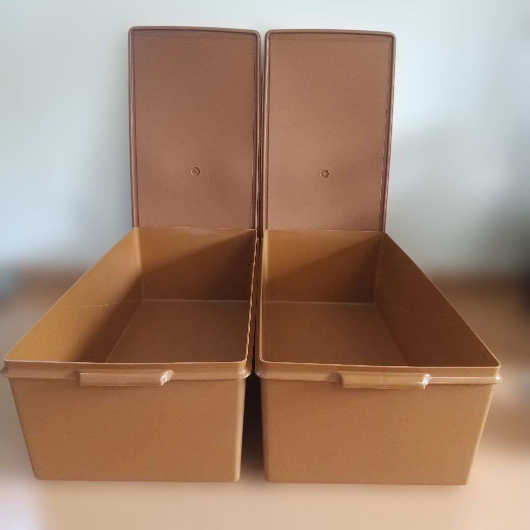 【美品】タッパーウェア ディープロングスーパーケース 大型衣装ケース 深型 2個