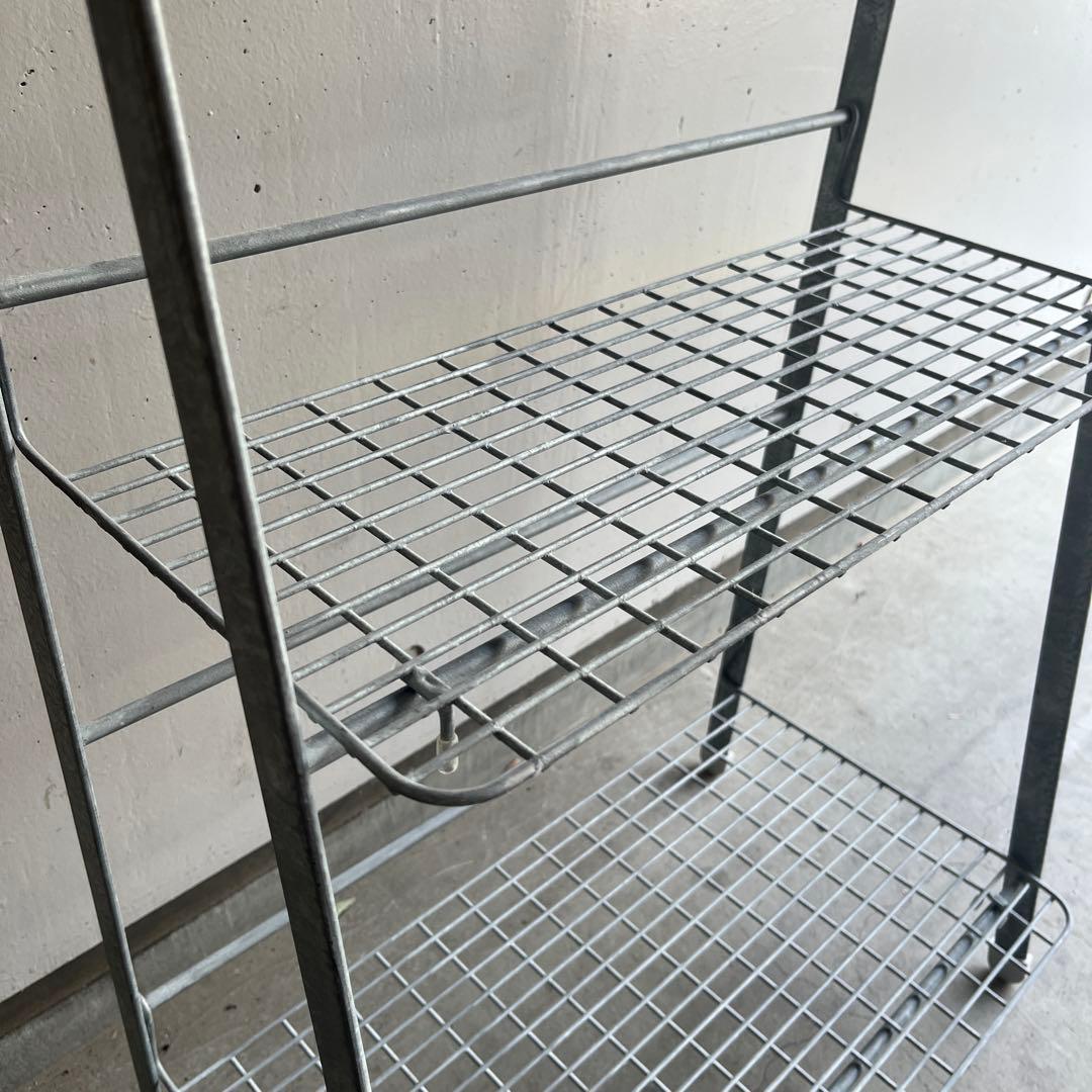 無印★溶融亜鉛ガーデンシェルフ・３段折りたたみ式