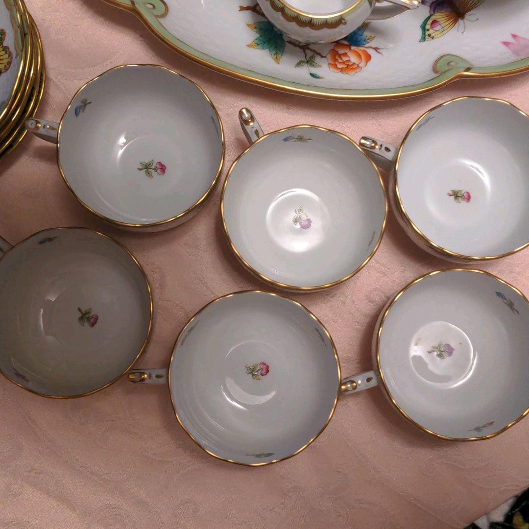 ヘレンド　最終価格貴重な6人用殆ど未使用　貴重なビクトリア　ブーケ　ティーセット