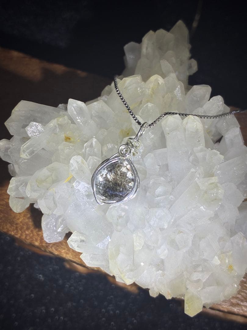 ナイジェリア産　モスアクアマリン　ネックレス