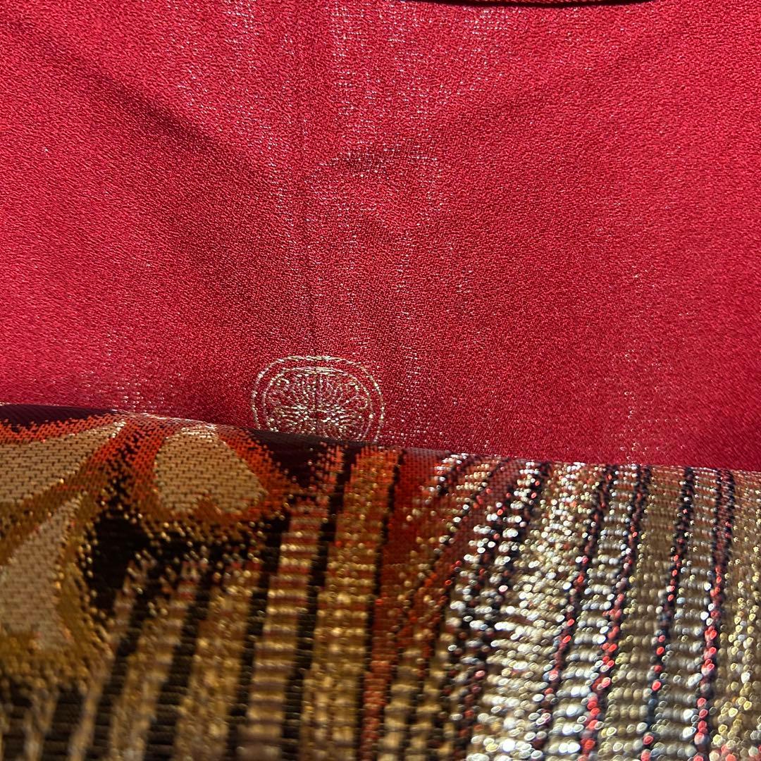 未使用近い　美品　袷　正絹　振袖　７点　フルセット