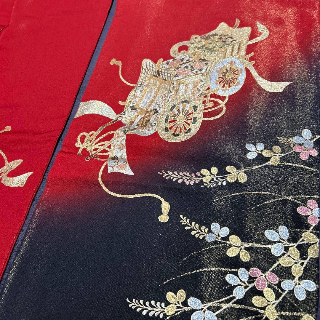 未使用近い　美品　袷　正絹　振袖　７点　フルセット