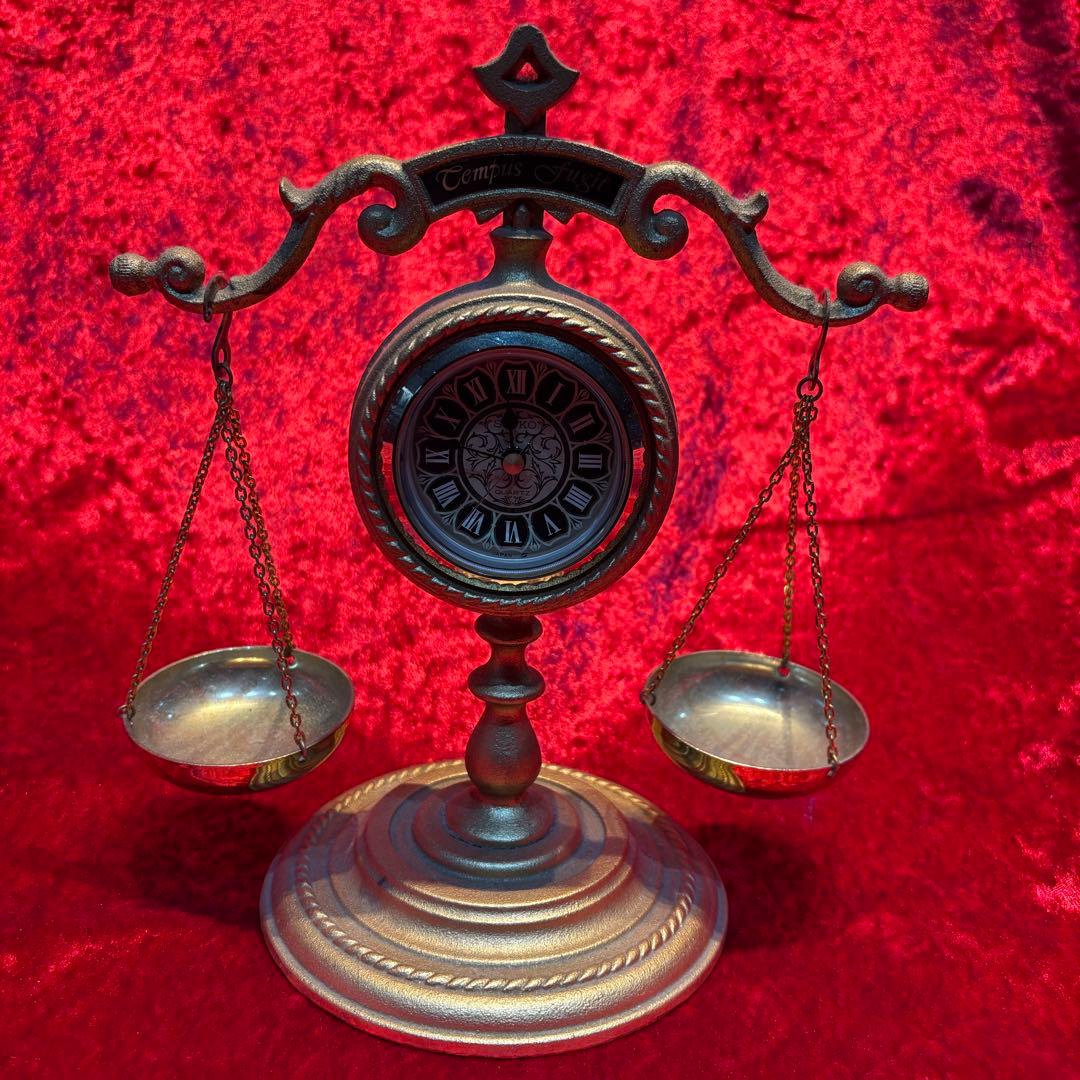 SEIKO 天秤型アナログ置時計 ゴールド