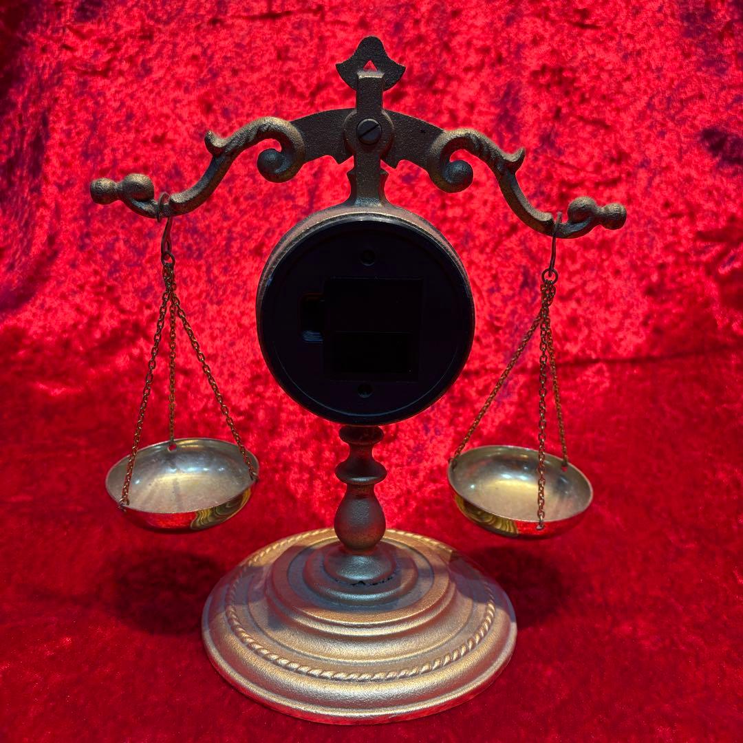 SEIKO 天秤型アナログ置時計 ゴールド