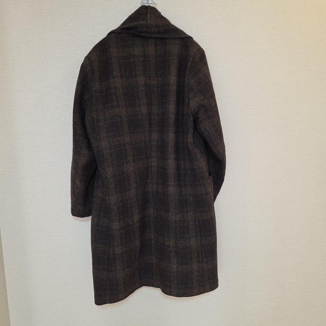 【美品】TROVE トローヴ ショールカラー ガウンコート ウール チェック2