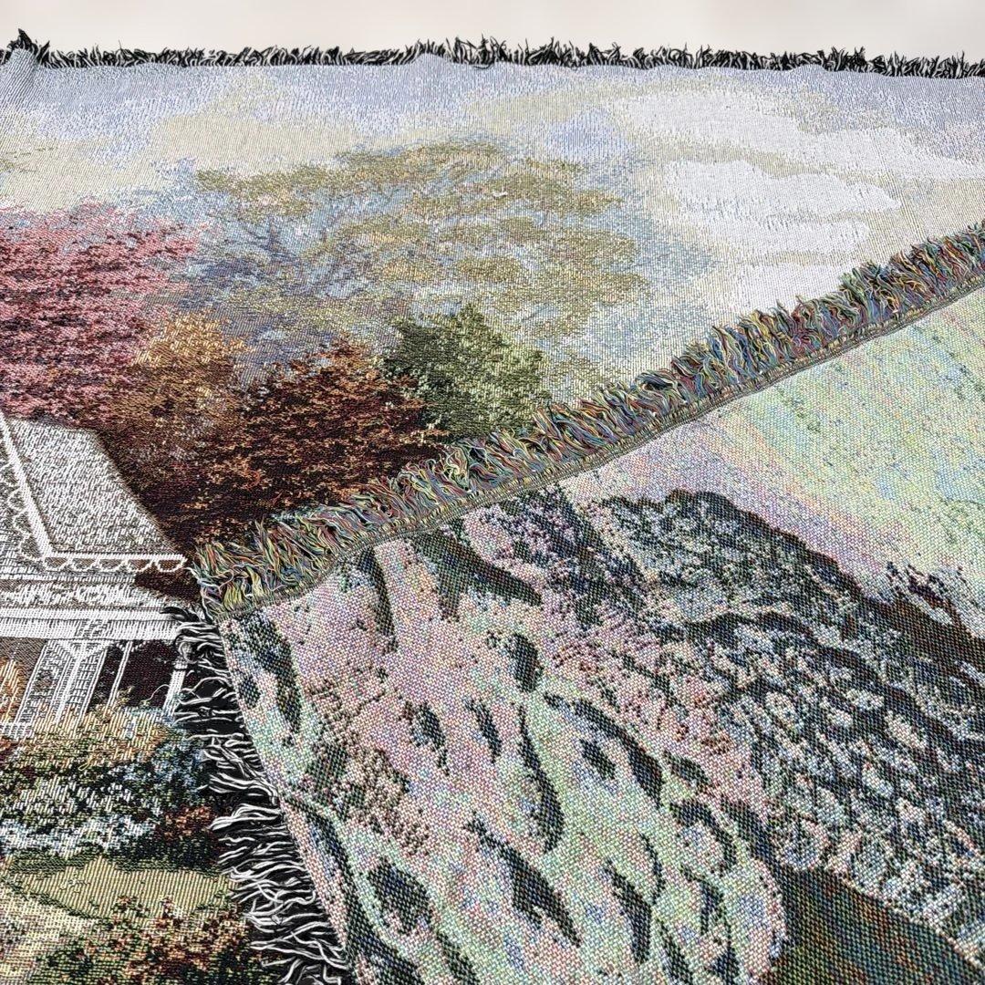 絵画風　マルチカバー　ソファカバー　ヴィンテージラグ　132x180