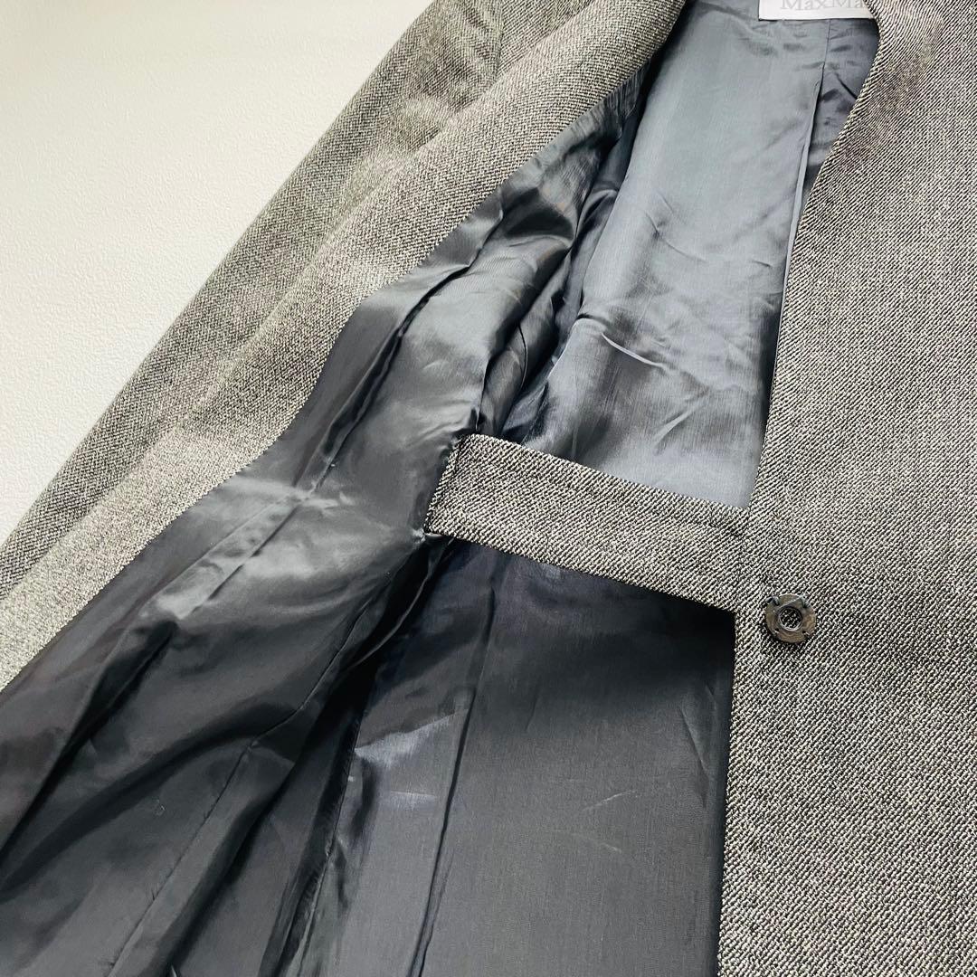 MARA MARA グレー ワイド パンツスーツ シルク混 ベルテット