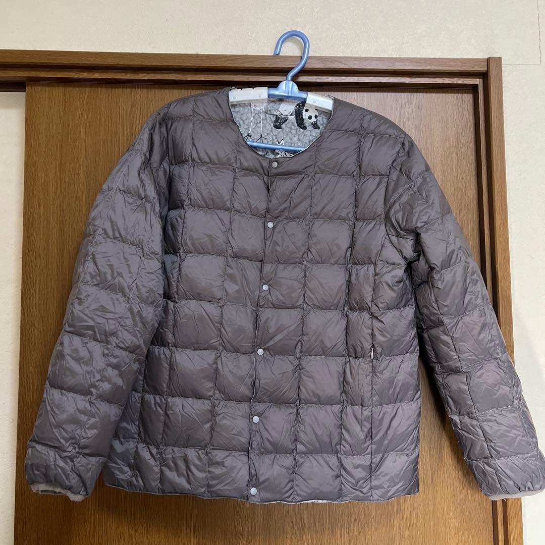 TAIONリバーシブル ダウンコート グレー 動物 パンダ グラニフコラボ
