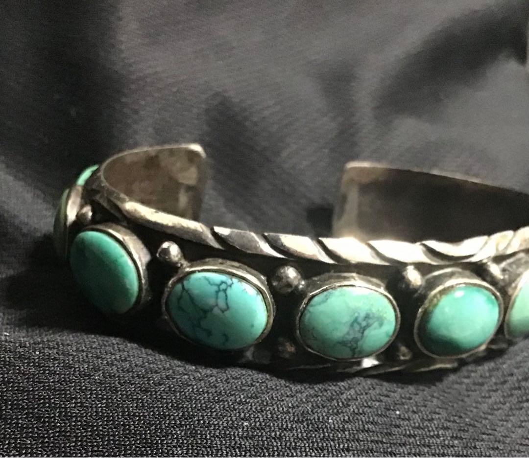 豪華ターコイズ11連&シルバー925バングル　ネイティブ