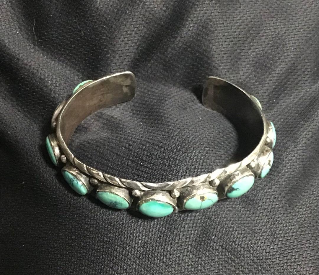 豪華ターコイズ11連&シルバー925バングル　ネイティブ