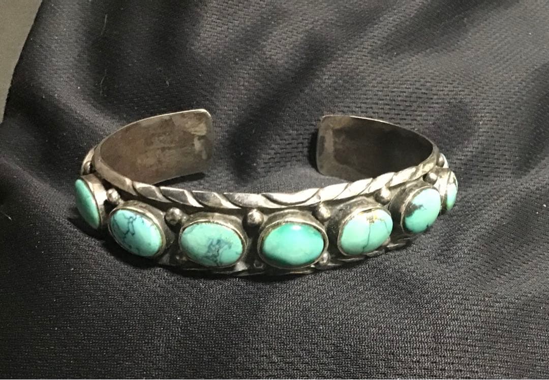 豪華ターコイズ11連&シルバー925バングル　ネイティブ