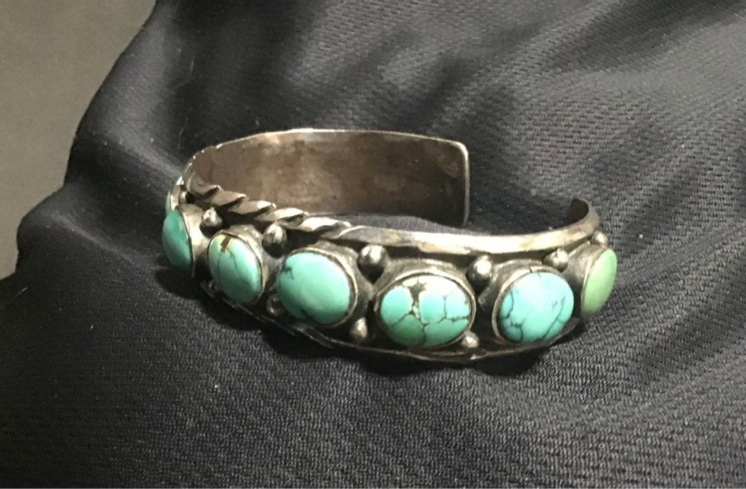 豪華ターコイズ11連&シルバー925バングル　ネイティブ