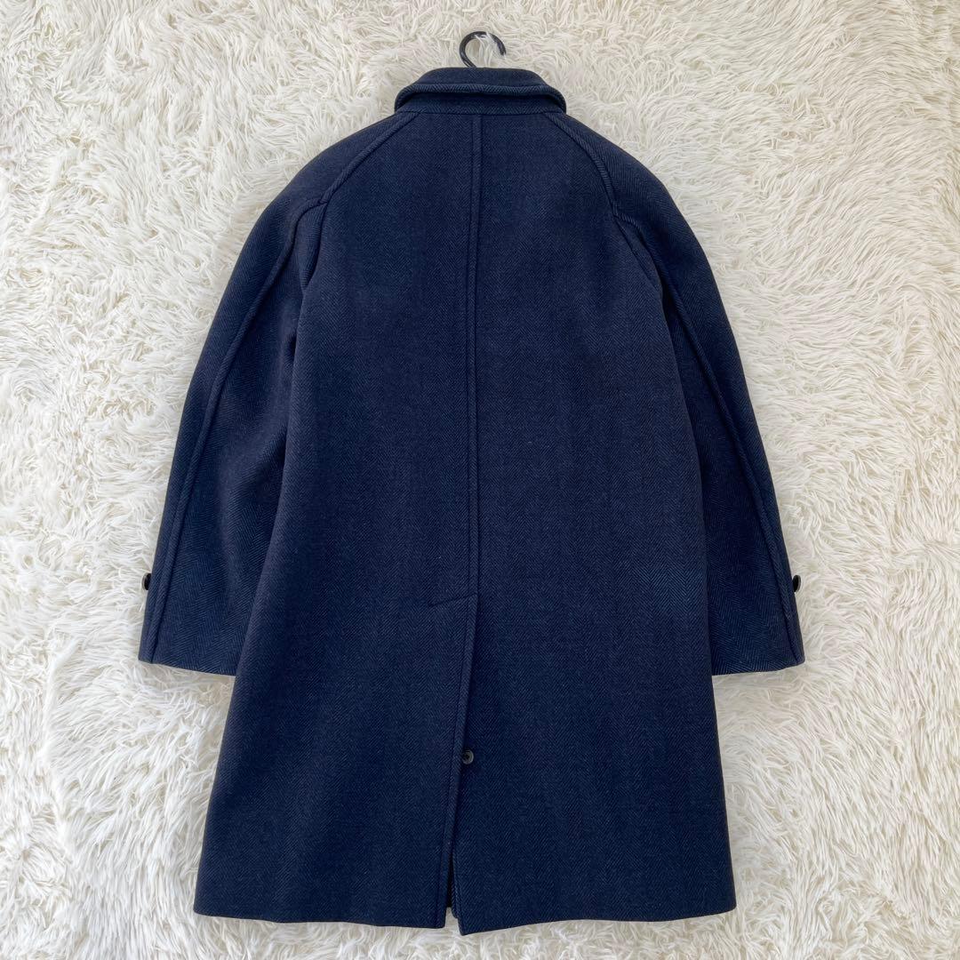 AURALEE オーラリー ウール ヘリンボーン コート　ネイビー　Mサイズ
