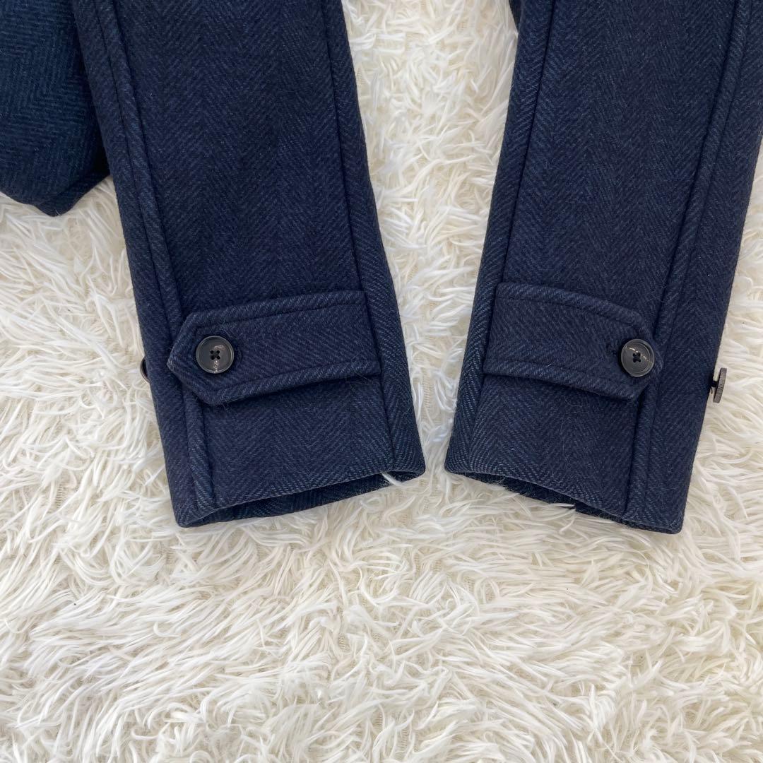 AURALEE オーラリー ウール ヘリンボーン コート　ネイビー　Mサイズ