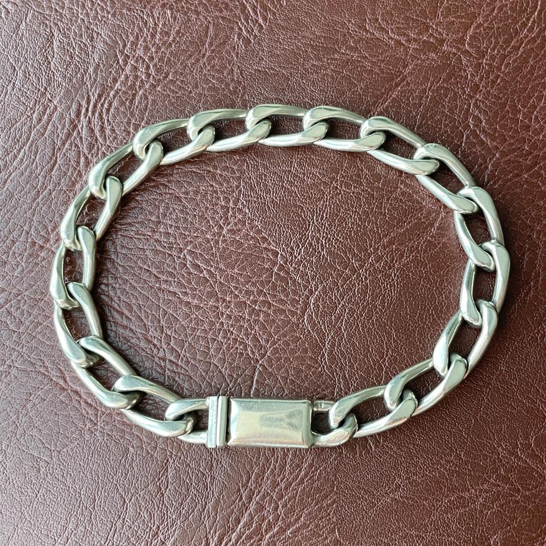 ヴィンテージ ブレスレット メンズ メキシコ製 シルバー925 カーブチェーン